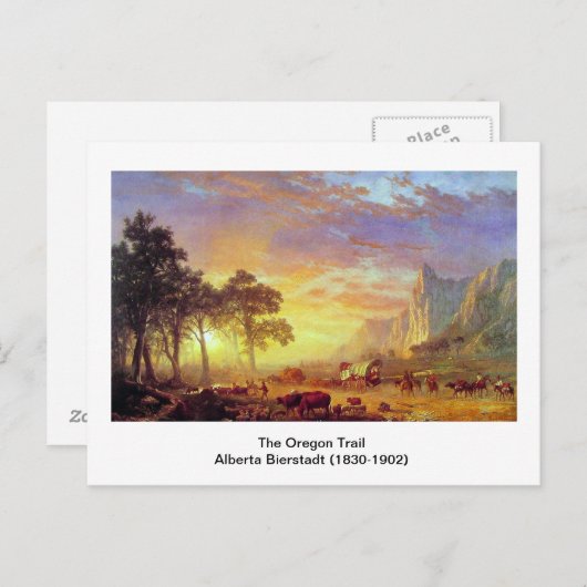 Het Oregon Trail, Albert Bierstadt Briefkaart (Voorkant / Achterkant)