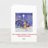 Het Originele Art. van Kerstmis van dieren Feestdagen Kaart (Achterkant)