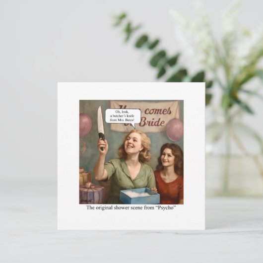 Het originele douchescène uit Psycho. Kaart (Staand voorkant)