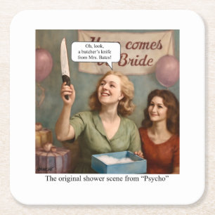 Het originele douchescène uit Psycho. Kartonnen Onderzetters