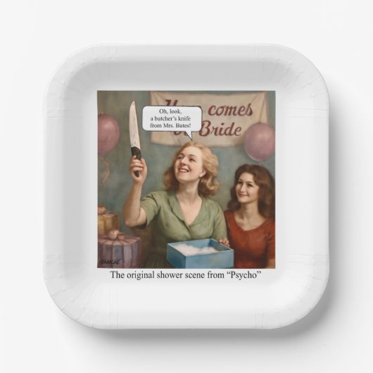 Het originele douchescène uit Psycho. Papieren Bordje (Voorkant)