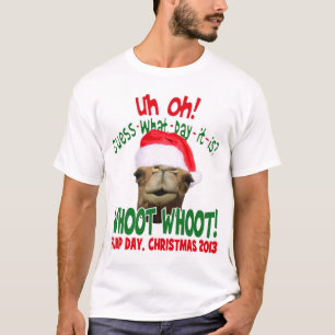 Het originele kerstman-kerstfeest-kamelenkerstkers t-shirt