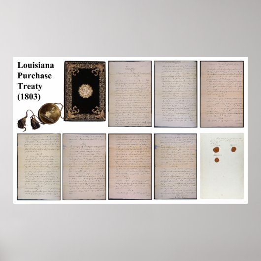 Het ORIGINELE koopverdrag van Louisiana van 1803 Poster (Voorkant)
