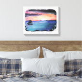 Het Originele Kunstwerk van de ZONSONDERGANG van Canvas Afdruk (Insitu (Slaapkamer))