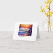 Het Originele Schilderen van de Zonsondergang van Kaart (Gele Bloem)