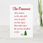 Het Ornament - een grappig kerstgedicht Feestdagen Kaart (Voorkant)