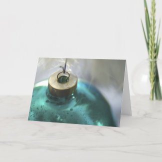 Het Ornament van Aqua Feestdagen Kaart