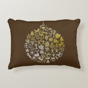 Het Ornament van de Bal van de kerstboom + uw Decoratief Kussen