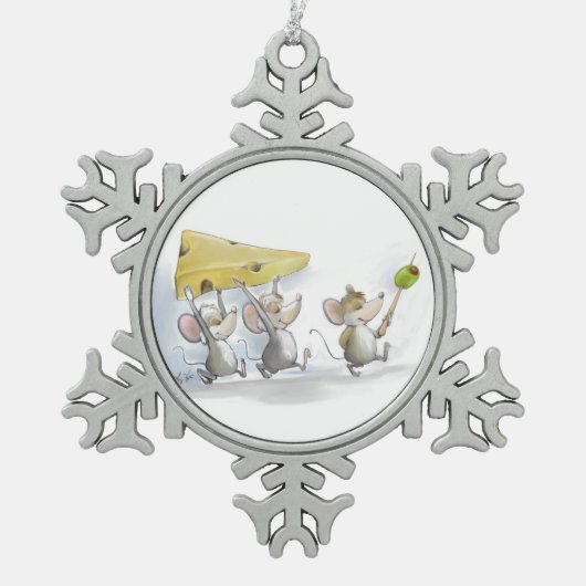 Het Ornament van de Cheese & Olives Sneeuwvlok (Voorkant)