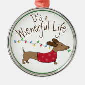 Het Ornament van de Wienerful Life Doxie-kerstboom (Voorkant)