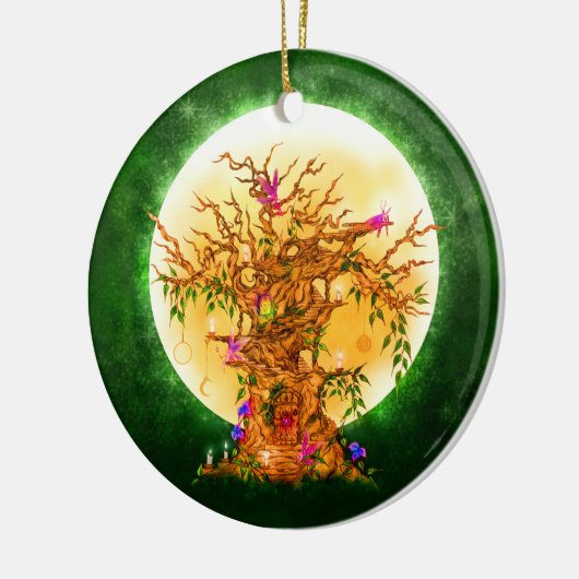 Het Ornament van het gekantelde 'Faerie Tree Yule' (Links)