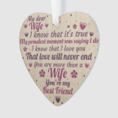 Het Ornament van het hangen - aan mijn beste vrouw (voorkant)