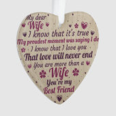 Het Ornament van het hangen - aan mijn beste vrouw (voorkant)