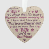 Het Ornament van het hangen - aan mijn beste vrouw (achterkant)