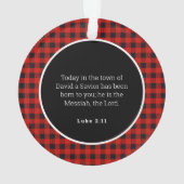 Het Ornament van Jesus Red Gingham (achterkant)