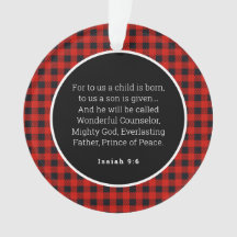 Het Ornament van Jesus Red Gingham