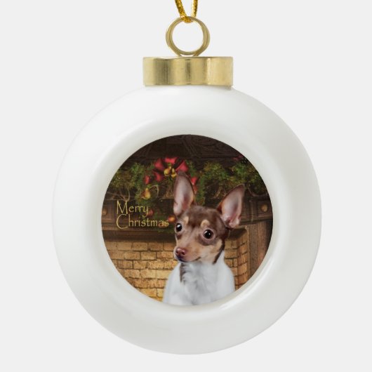 Het Ornament van Kerstmis van de Fox-terrier van (Voorkant)