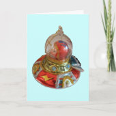 Het Ornament van Kerstmis van het Glas van het Feestdagen Kaart (Voorkant)