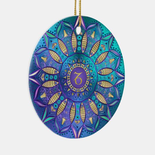 Het Ornament van Kerstmis van Steenbok Mandala van (Rechts)