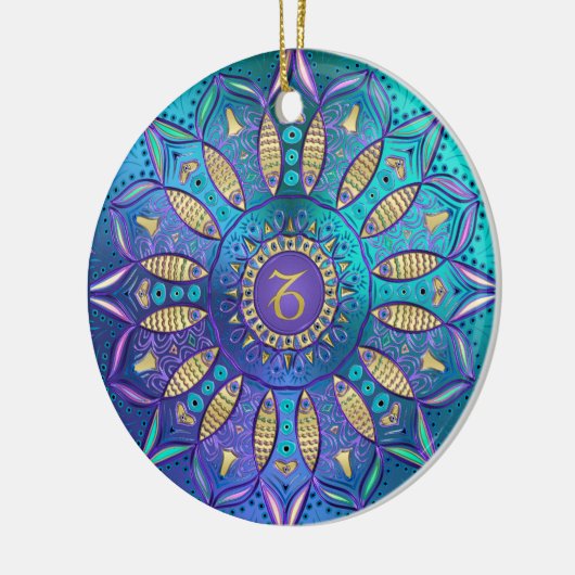 Het Ornament van Kerstmis van Steenbok Mandala van (Links)