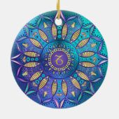 Het Ornament van Kerstmis van Steenbok Mandala van (Achterkant)