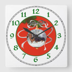 Het Ornament van Kerstmis van tekkels Vierkante Klok