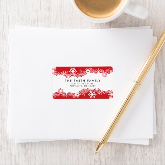 Het ornamental Snowflakes kerststaartadres Etiket (Insitu)