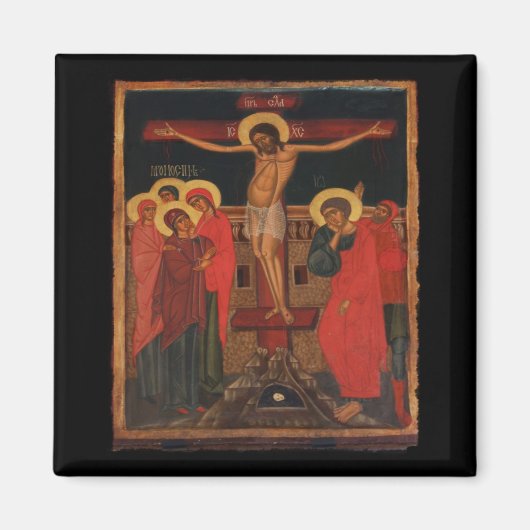 Het orthodoxe Pictogram van Jezus op het kruis Magneet (Voorkant)