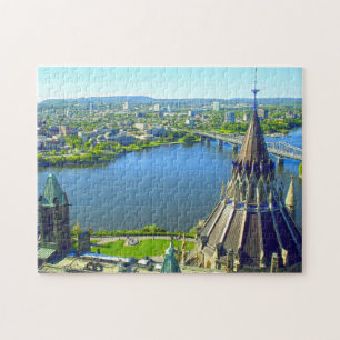 Het Ottawa-parlement blaast de rivier aan. Legpuzzel