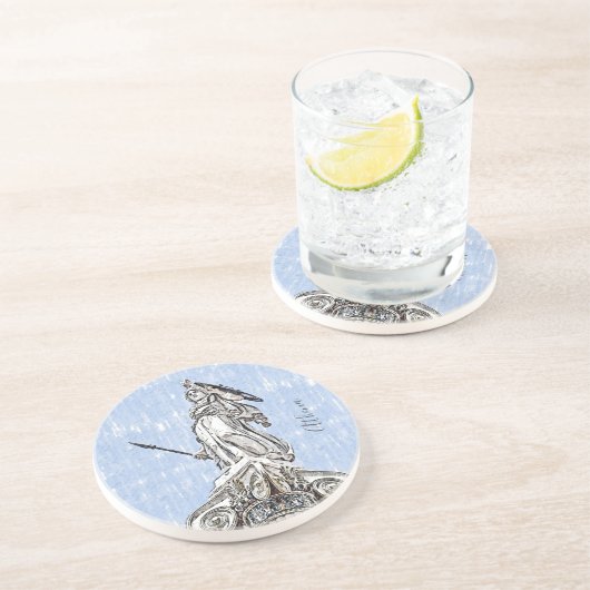 Het oude Athenabeeld Onderzetter – Grieks Mythe (Zijkant)