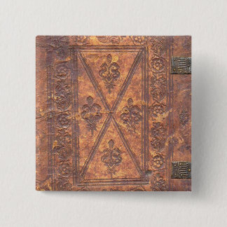 Het oude boek vierkante button 5,1 cm
