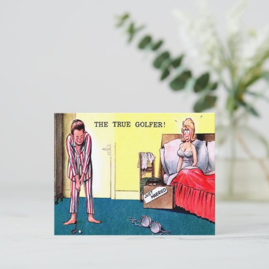 Het oude Briefkaart - de ware Golfer (Staand voorkant)