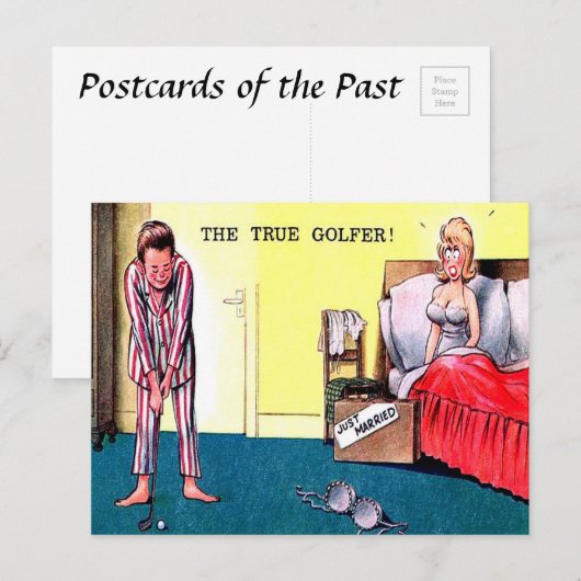 Het oude Briefkaart - de ware Golfer (Voorkant / Achterkant)
