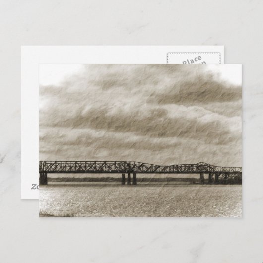 Het oude Briefkaart van de Brug van Memphis (Voorkant / Achterkant)