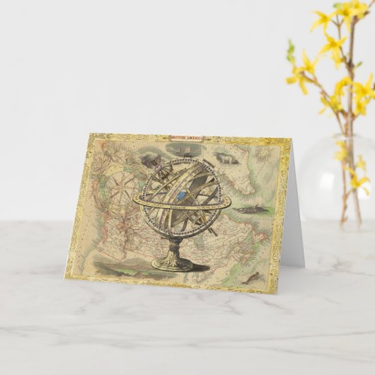 Het oude Britse Beer is een kompas Kaart (Gele Bloem)