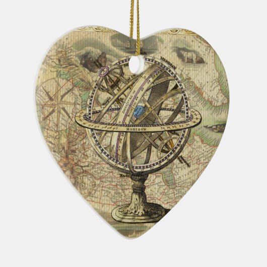 Het oude Britse Beer is een kompas Keramisch Ornament (Rechts)