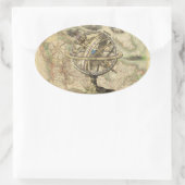 Het oude Britse Beer is een kompas Ovale Sticker (Tas)