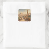 Het oude Caïro Egypte Vierkante Sticker (Tas)