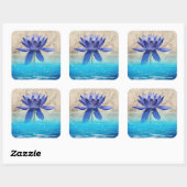 Het oude Egypte heeft de magische blauwe Lotusbloe Vierkante Sticker (Vel)