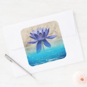 Het oude Egypte heeft de magische blauwe Lotusbloe Vierkante Sticker (Envelop)