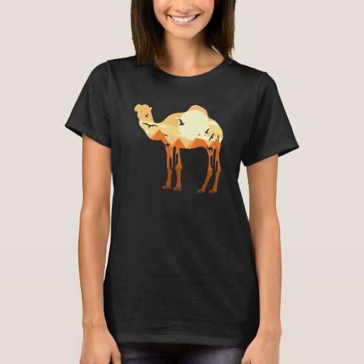 Het oude Egyptische Caïro Camel Cactus Trip Souven T-shirt (Voorkant)