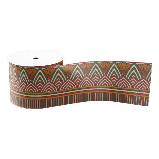 Het oude Egyptische Lotus Pattern Ribbon Grosgrain Lint (Spoel)