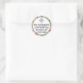 Het oude Fashioned kerstversieradres van de Terugk Ronde Sticker (Tas)