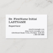 Het oude Fashioned Visitekaartje van de Supervisor (Voorkant)
