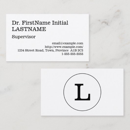 Het oude Fashioned Visitekaartje van de Supervisor (Voorkant / Achterkant)