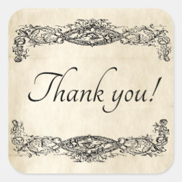Het oude  Gedeelte van het Werk van de Rol Dank u Vierkante Sticker