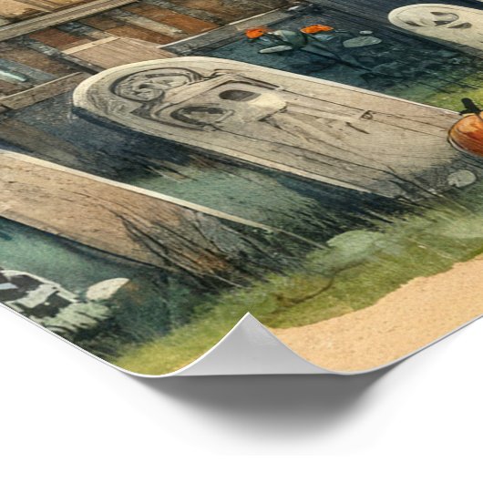 Het oude Halloween Art Poster (Hoek)