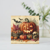 Het oude Halloween Art Wenskaart (Staand voorkant)