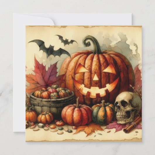 Het oude Halloween Art Wenskaart (Voorkant)
