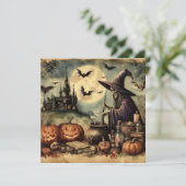 Het oude Halloween Art Wenskaart (Staand voorkant)